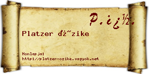 Platzer Őzike névjegykártya